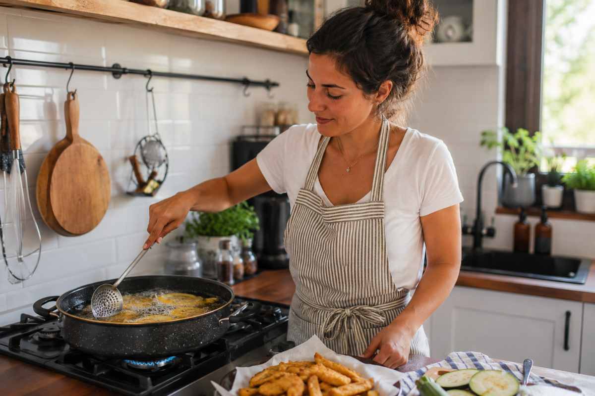 donna frigge in cucina