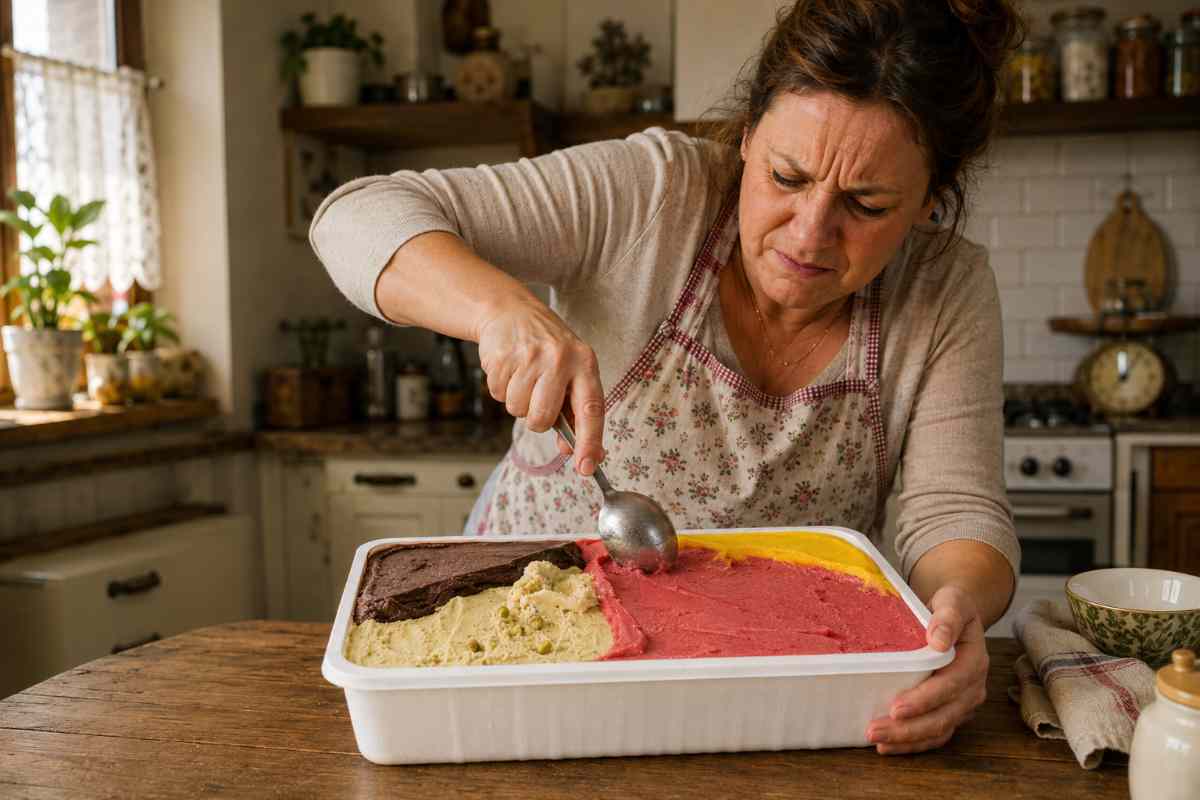 donna porziona gelato